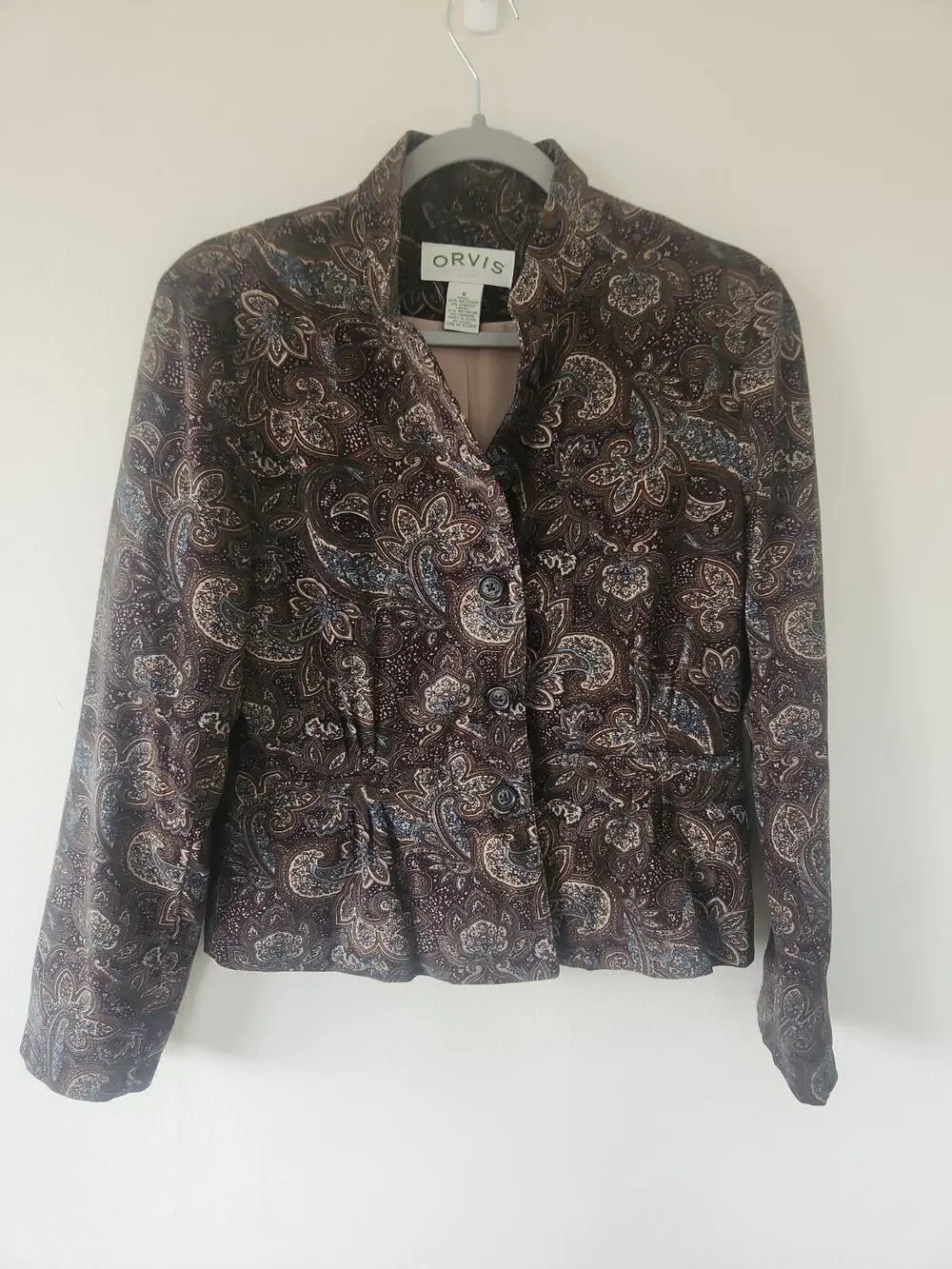 Orvis Women's Blazer Jacket Size 6 Brown Polyester Blend Button-Up Lined - Picture 1 of 6
